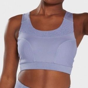 Gymshark Steel Blue True Texture Sports Bra (M)